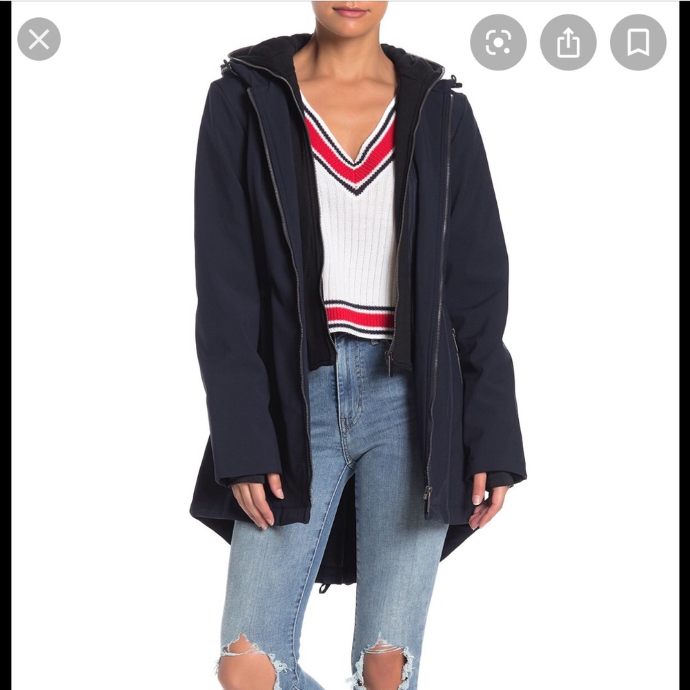 🆕French Connection Hooded Double Zip Anorak Jacke